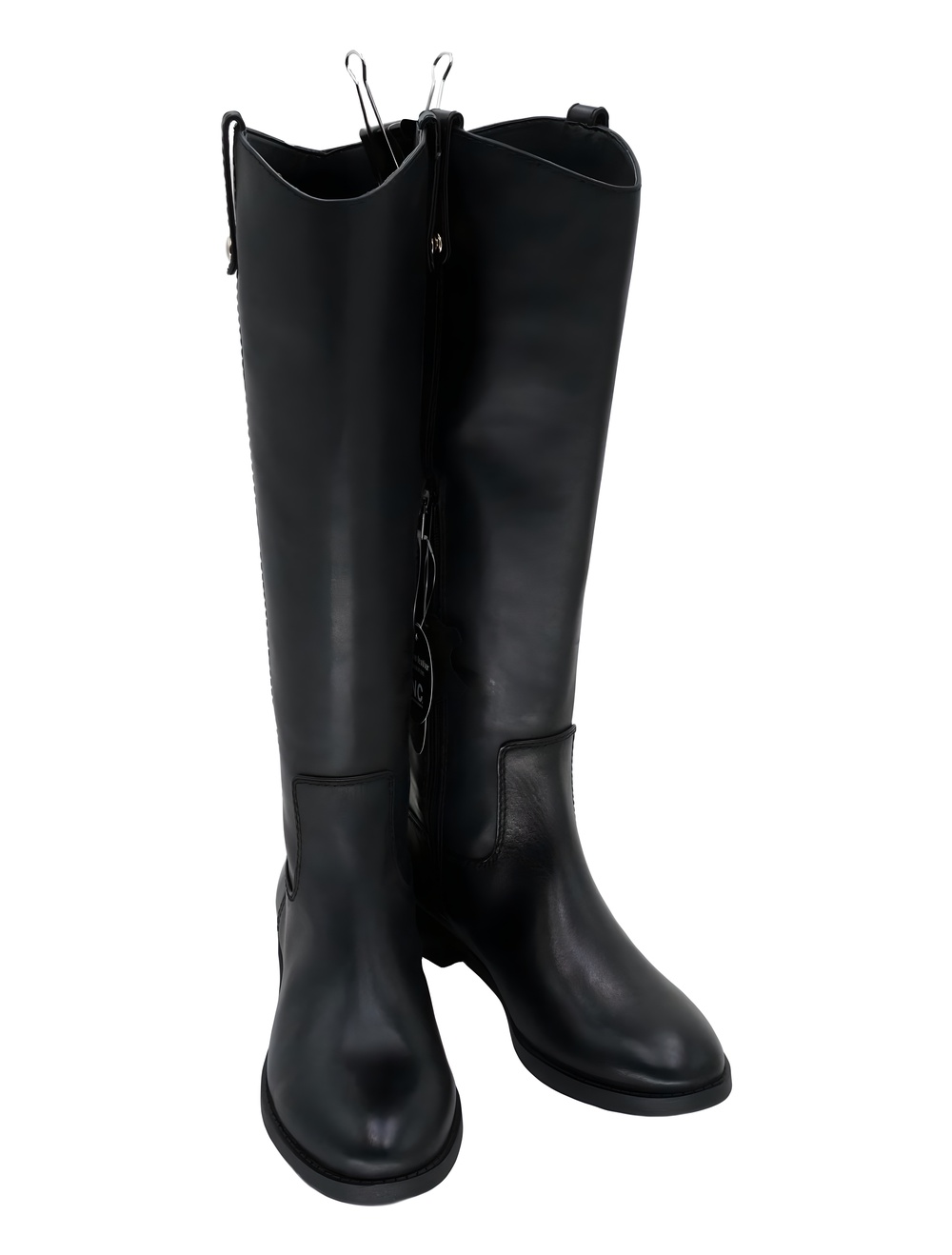 I.N.C. International Concepts Fawne Black Leather Knee High Riding Boots Size 8M